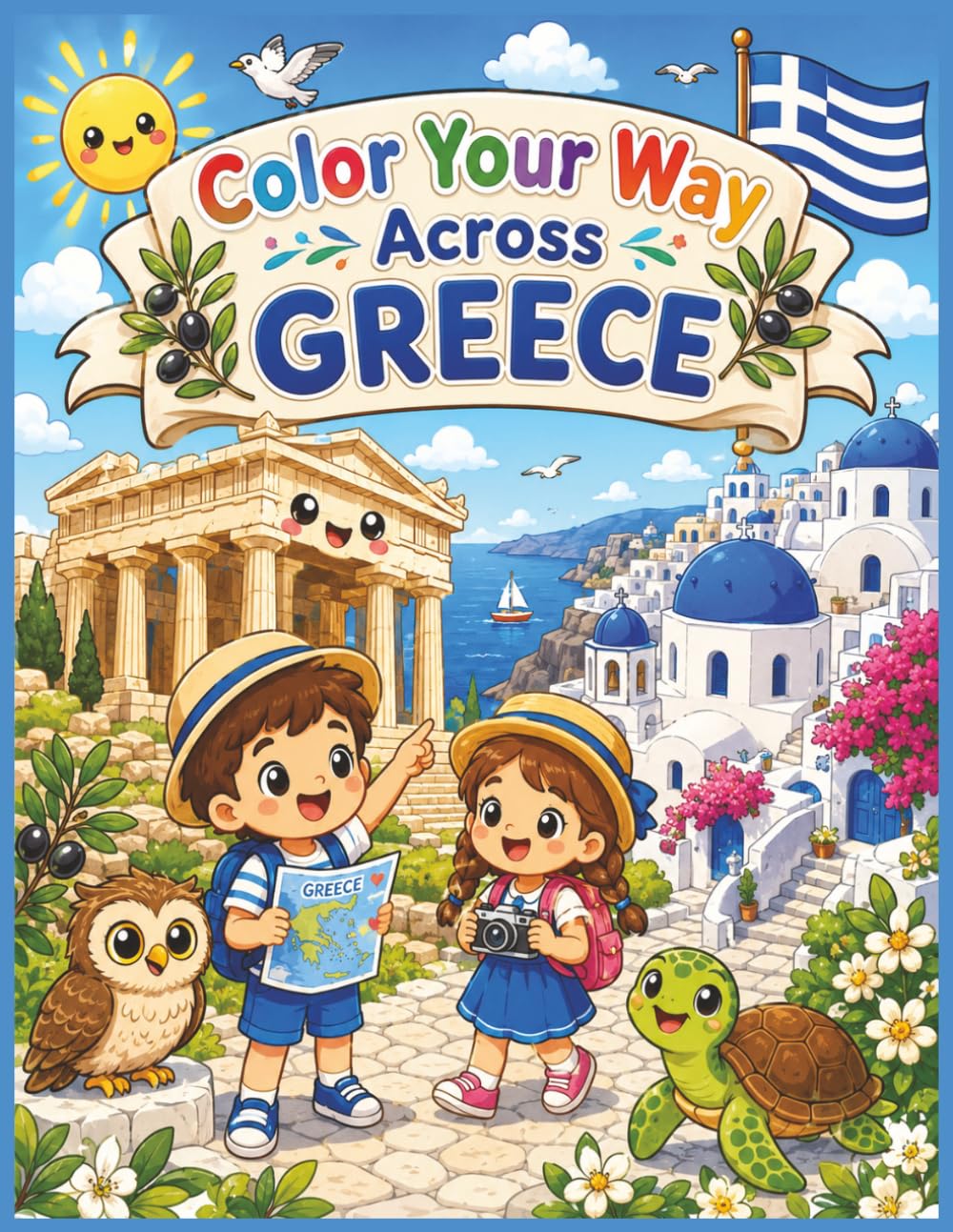 Color Your Way Across Greece: A Kawaii Adventure Through Greece (Color Your Way Across the World)