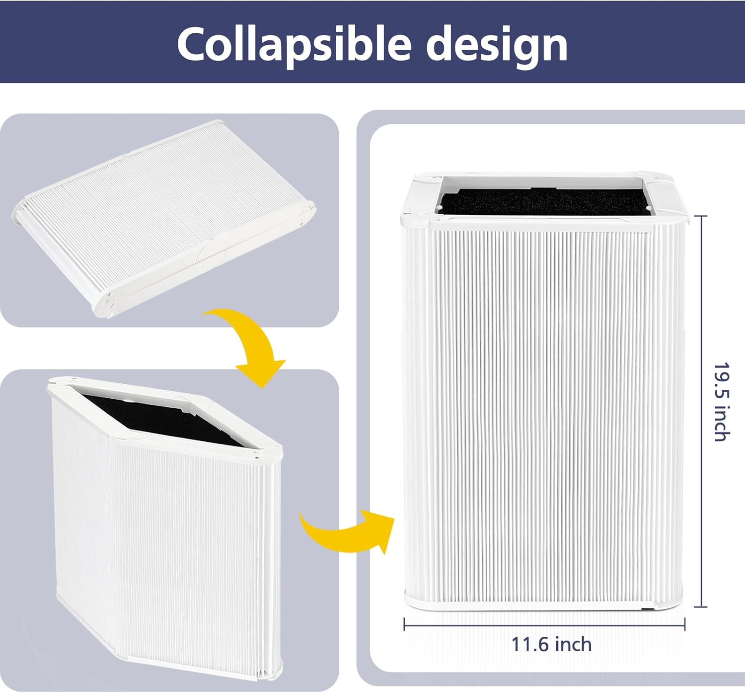 121 Replacement Filter Compatible with Blueair Blue Pure 121 Air Purifier, 2-in-1 HEPA Filters with Parti-cle and Activated Carbon Replacement Filter, 2 Pack - Image 3