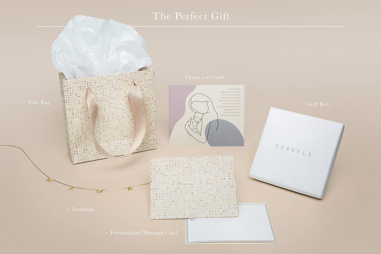 Suavell Mama Necklace - Gold Dipped Momma Necklace for Women - Expecting Mom Gift - For New Mother to Be - Mama Gifts for Expecting Mothers - New Mommy Present - Mother’s Day Jewelry - Image 6