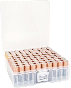Linkidea Battery Organizer Storage Case, Battery Box Holds Batteries for 100 AA, Large Capacity and Portable Battery Caddy