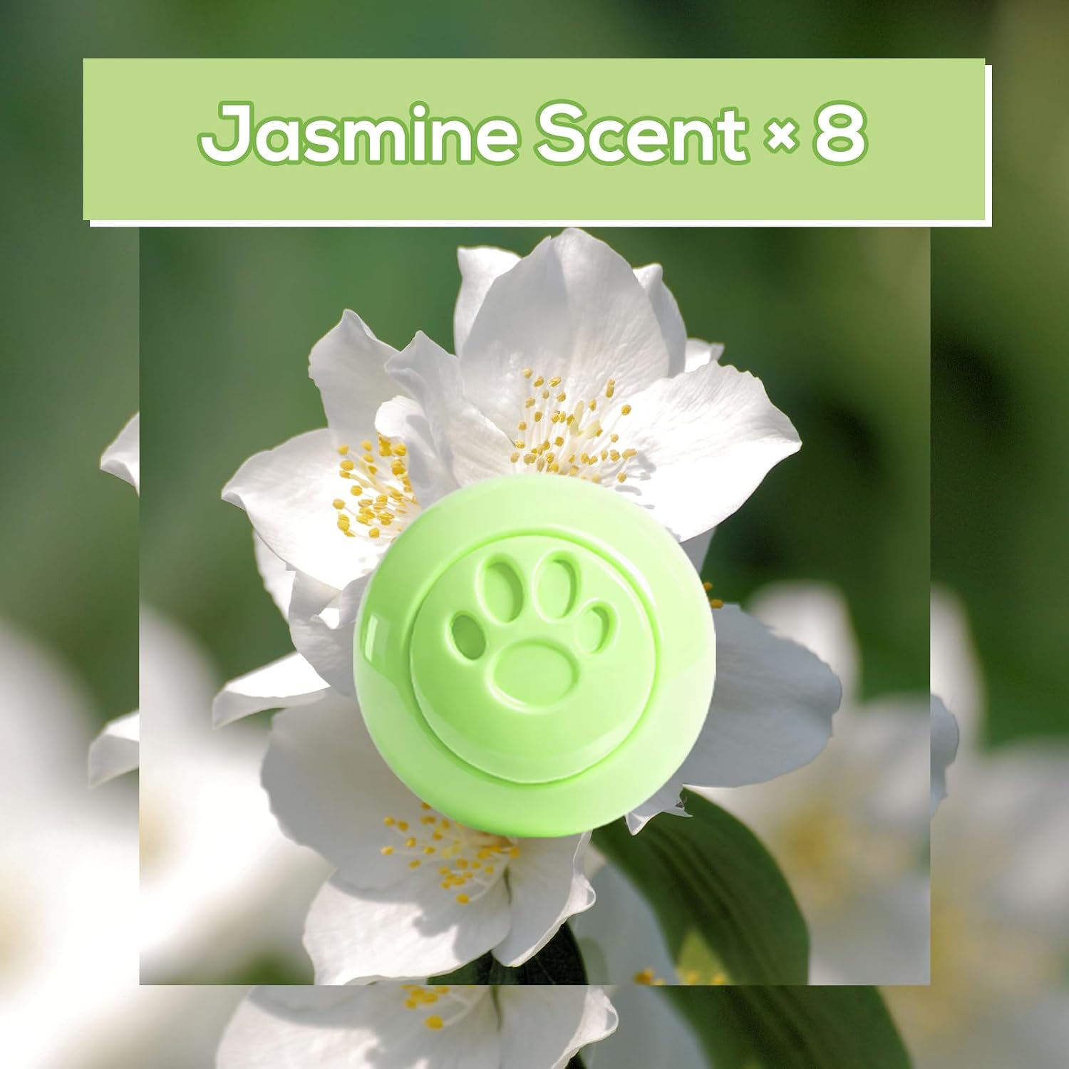 SCENTORINI 8 pack Shoe Deodorizer Balls, Jasmine Scent Sneaker Deodorizer Balls Long Lasting Shoe Fresheners for Gym Bags Drawers and Small Spaces Odor Eliminator