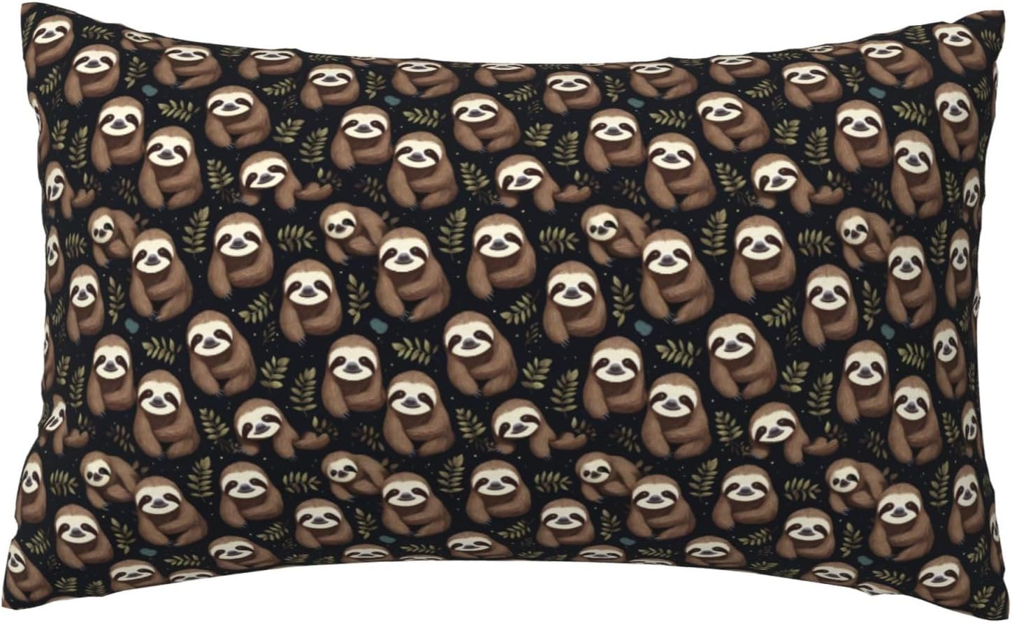 Naughty Sloth Baby Print Pillow Case Cover for Breathable Bedding Home Bedroom Living Room Travel Accessory