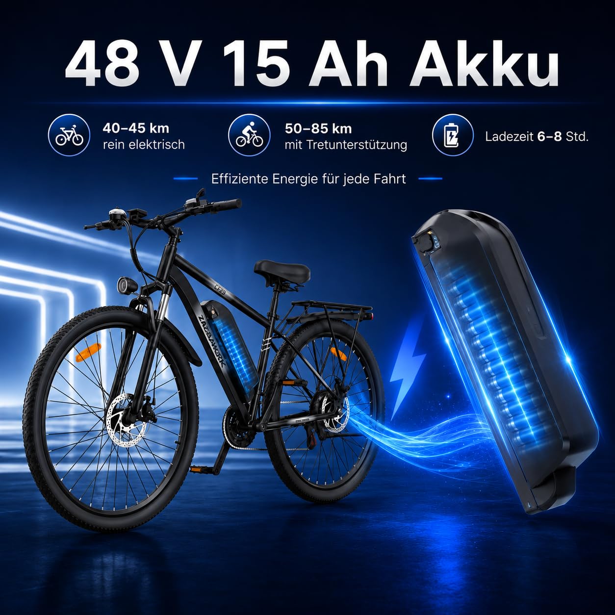 TIGUOWISH C29pro Vélo Électrique Adulte,Batterie Amovible 48V15/18.6Ah,Moteur Tout-Terrain,VTT 21 Vitesses,Frein à Disque hydraulique,Écran LCD Intelligent