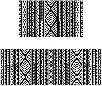 Vista 9 de Juego de 2 tapetes de cocina con diseño floral rosa, antideslizantes, lavables, color rosa, para piso, 2 piezas