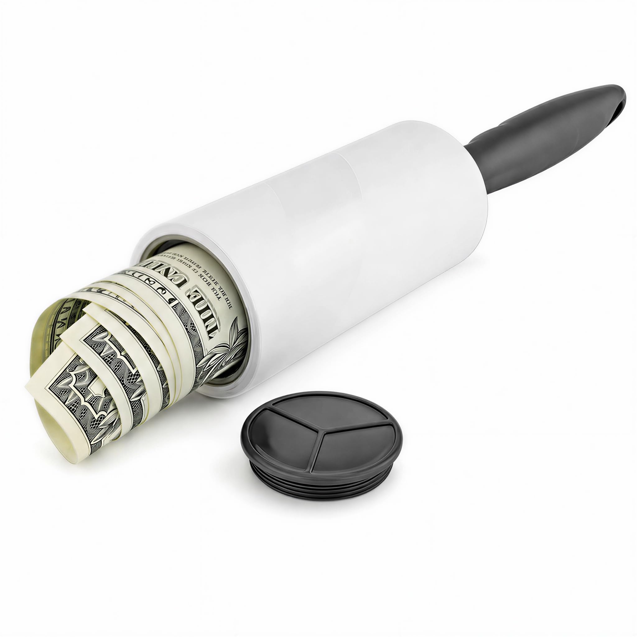Lint Roller Diversion Safe Stash Can Secret Box with Hidden Compartment for Keys, Cash and Valuables