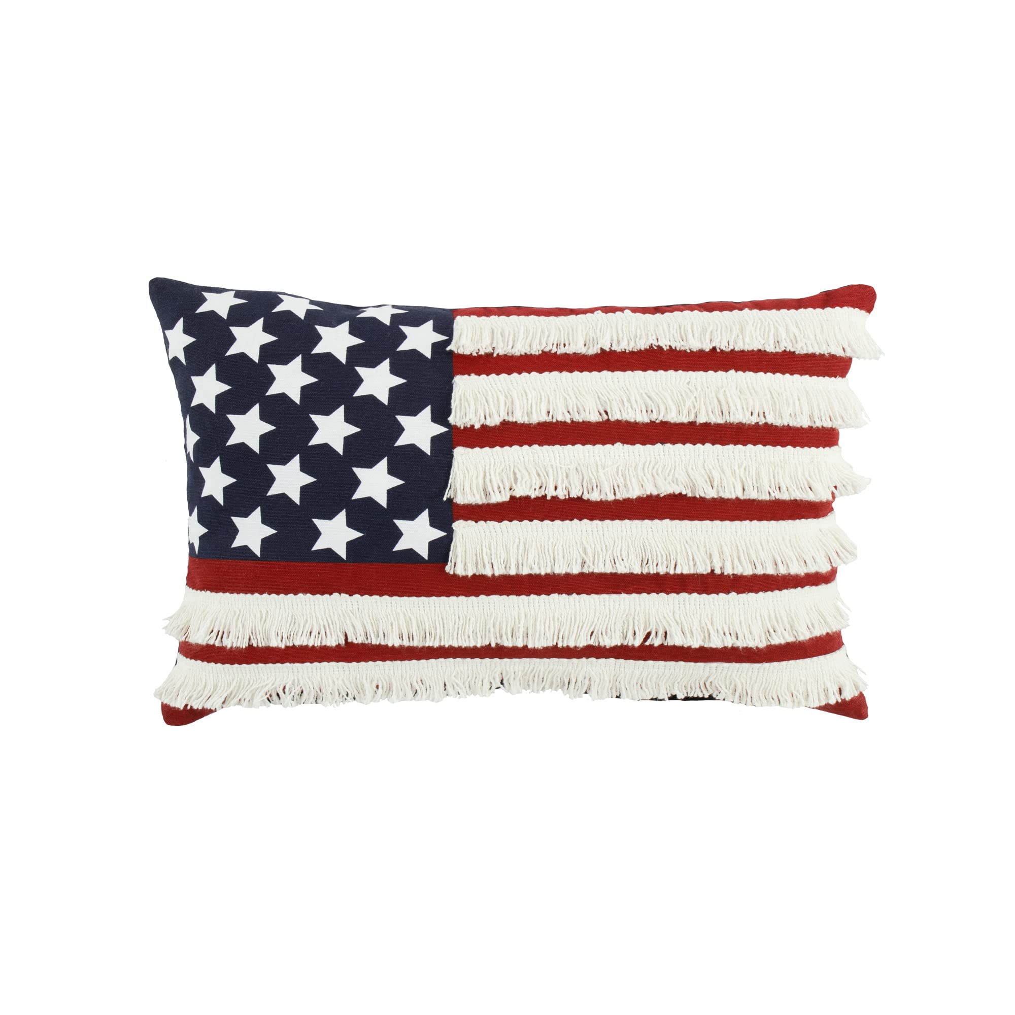 Amazon.co.jp: Lush Decor アメリカ国旗フリンジ装飾クッションカバー