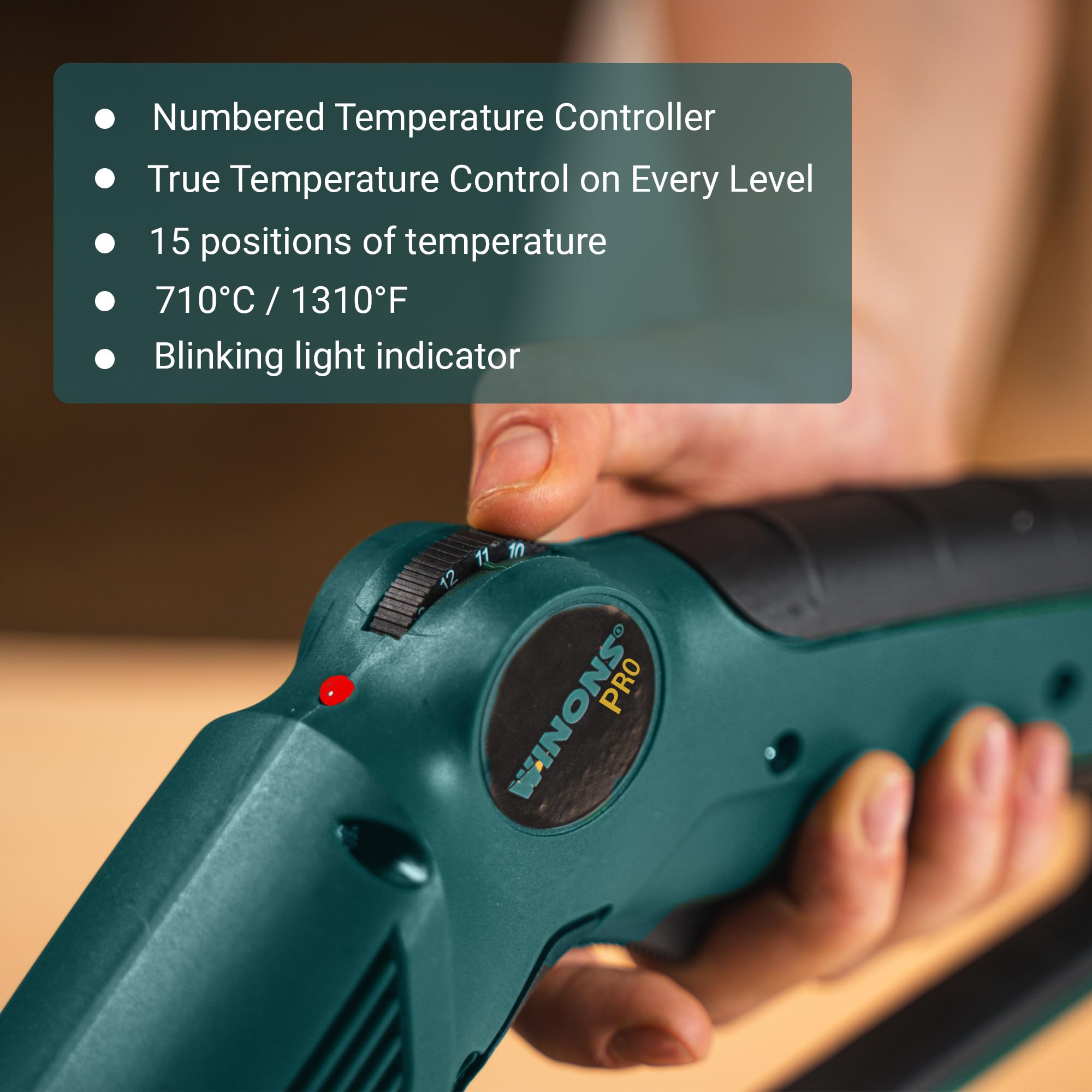 WINONS 330W Nóż Termiczny do Styropianu z Płozą i Linijką, WFC-0014 Precyzyjny Wyrzynarka Termiczna, Chłodzony Powietrzem, Regulacja Temperatury 710°C, Narzędzie do EPS XPS EPE (Zestaw 10 el.)