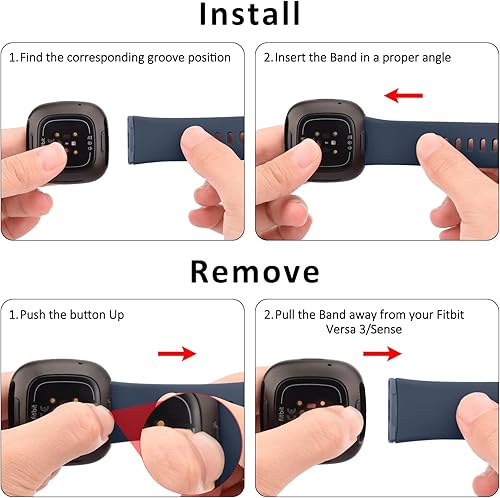 Miniatura 6 de AK Correa deportiva compatible con Fitbit Sense 2, Versa 4, Versa 3, correas clásicas de silicona suave para reloj inteligente, para mujeres y