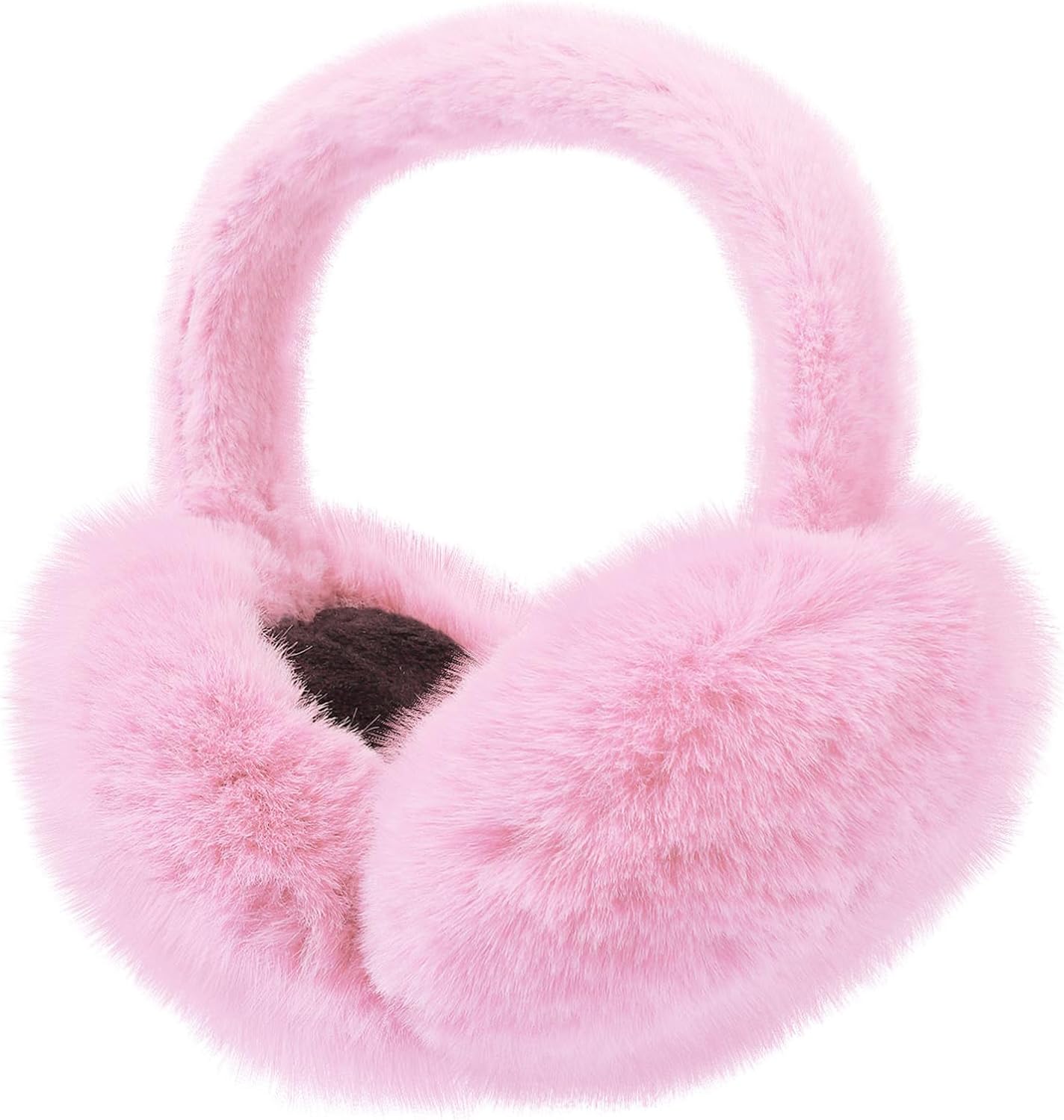 ACTLATI Women Winter Earmuffs Plush Ear Muffs Foldable Faux Fur Ear Warmers Outdoor Ear Covers For Female Girls