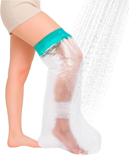 Funda impermeable para la ducha, funda de ducha reutilizable para la parte superior de la pierna después de la cirugía, bolsa protectora de