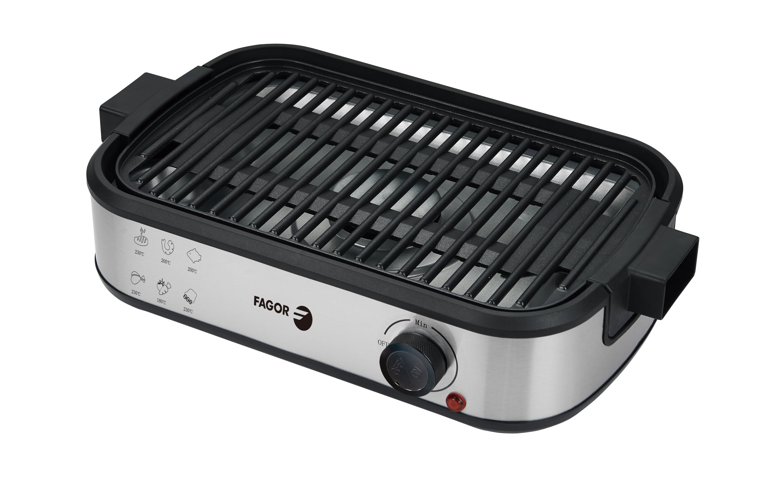 FAGOR SmokeLess Plancha de Asar Eléctrica XL 2000 W con Extractor de Humos