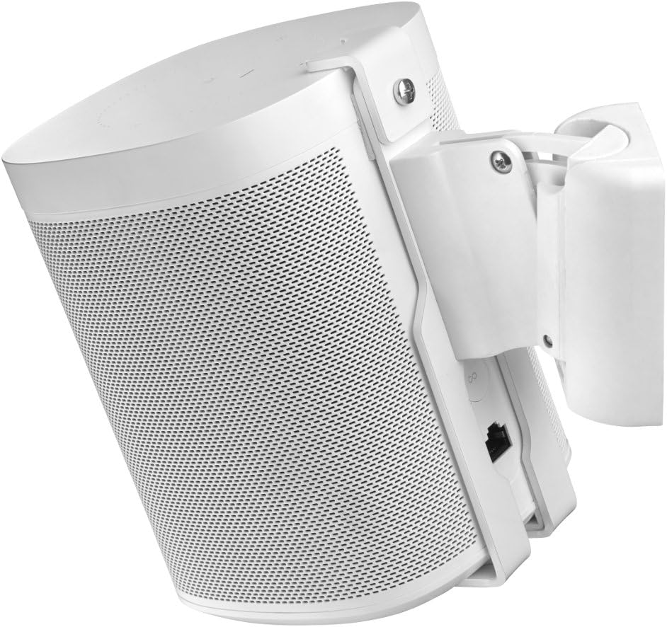 Cavus CMSOW | Full Motion Wall Mount Specially Designed for Sonos One and SL Speaker | Swivel and Tilt - Single (White)