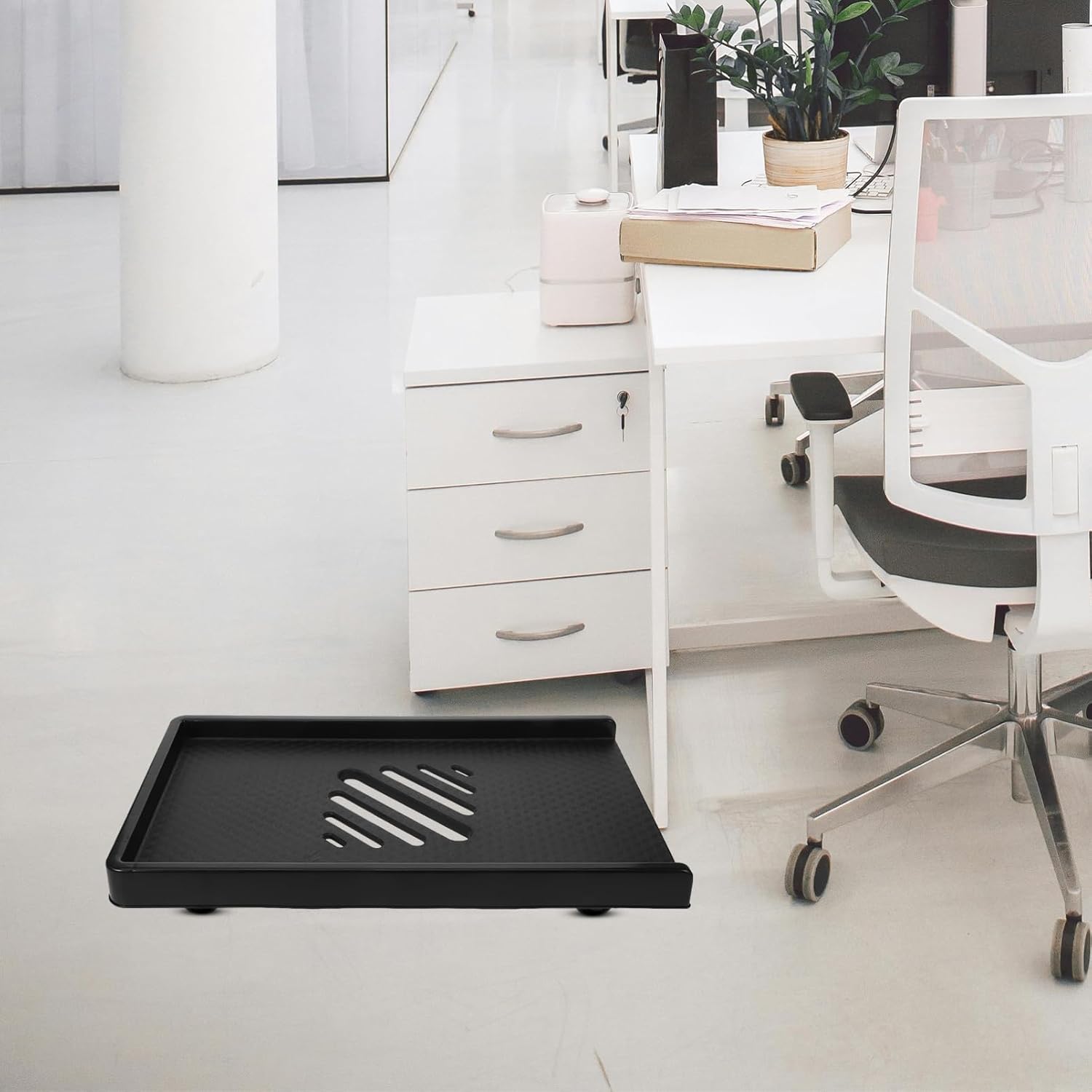 Movable CPU Stand with Locking Caster Wheels Computer Tower Holder for Under Desk Use Heavy-Duty Rolling Cart for Towers and Gaming Desks