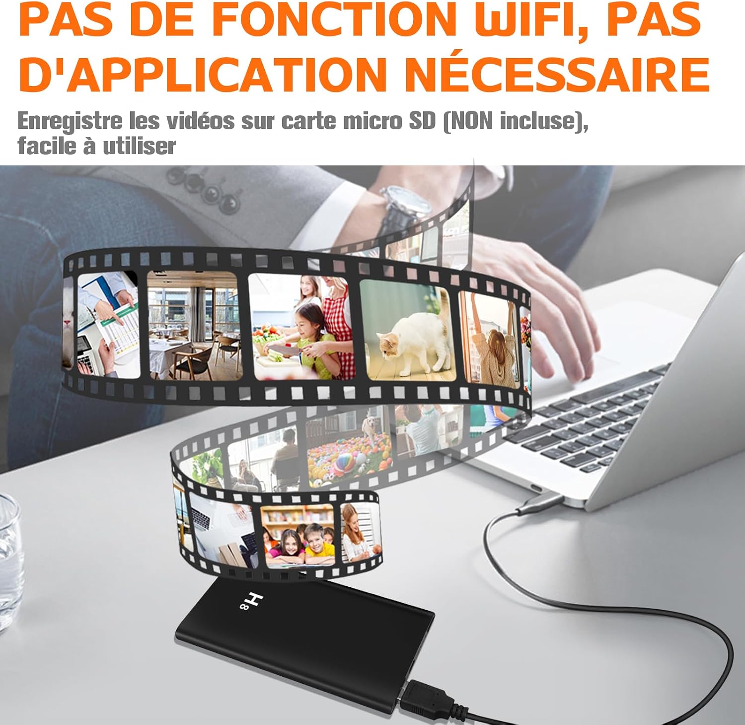No WiFi, easy recording to Micro SD card