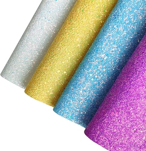 Miniatura 3 de Tela de cuero sintético con purpurina gruesa de rayas brillantes tamaño A4 8 piezas de tiras finas de cuero sintético para aretes lazos para el