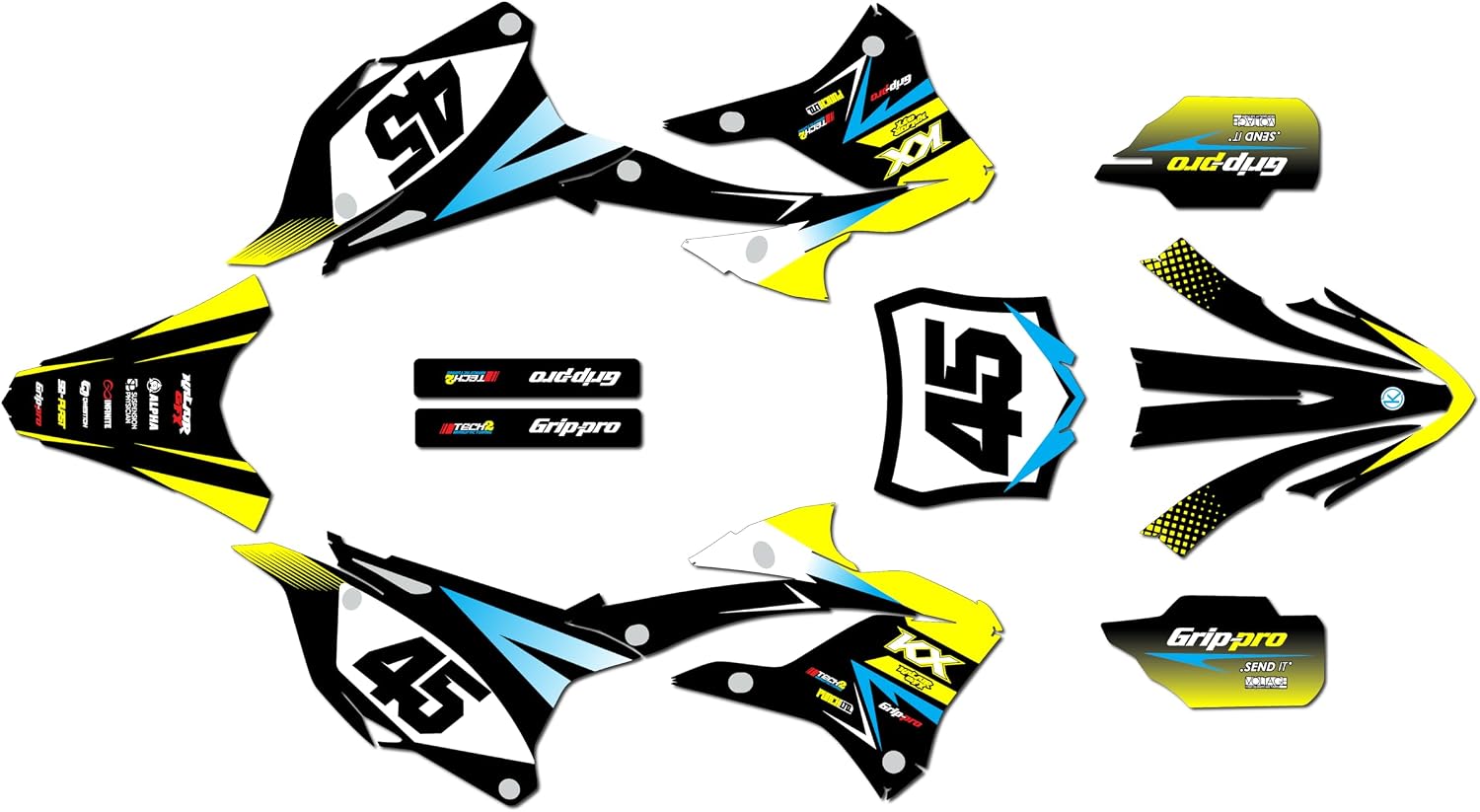 Graphics Kit for Kawasaki KX85 / KX112 (2022-2026) Division Series Smoke 16 Mil - On/Off the Road - Dirt Pit Bike Motorcycle Sticker, Dirtbike Racing Decal Motocross no-Plastics