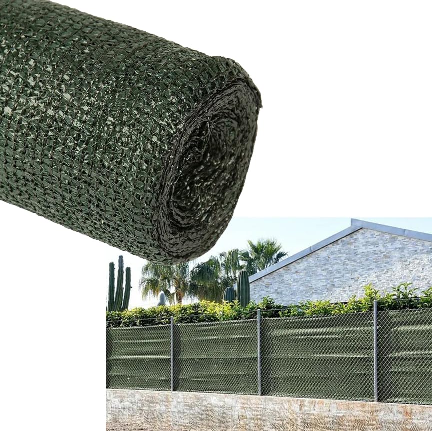 Suinga Malla de Sombreo Verde Oscuro 2x50 m | Ocultacion y Privacidad para su Terraza o Jardin | Malla Ocultacion 85% 90 g/m2