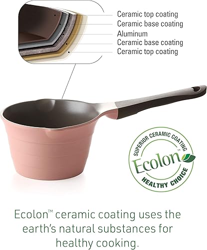 Miniatura 6 de Neoflam Cacerola de 1 cuarto de galón, calentador de mantequilla para hervir, olla de fusión, revestimiento antiadherente de cerámica saludable