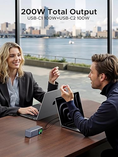 Miniatura 5 de UGREEN Nexode Power Bank 25000mAh 200W Cargador portátil PD 3.1 Carga rápida 90Wh 3 puertos con pantalla inteligente TFT para MacBook