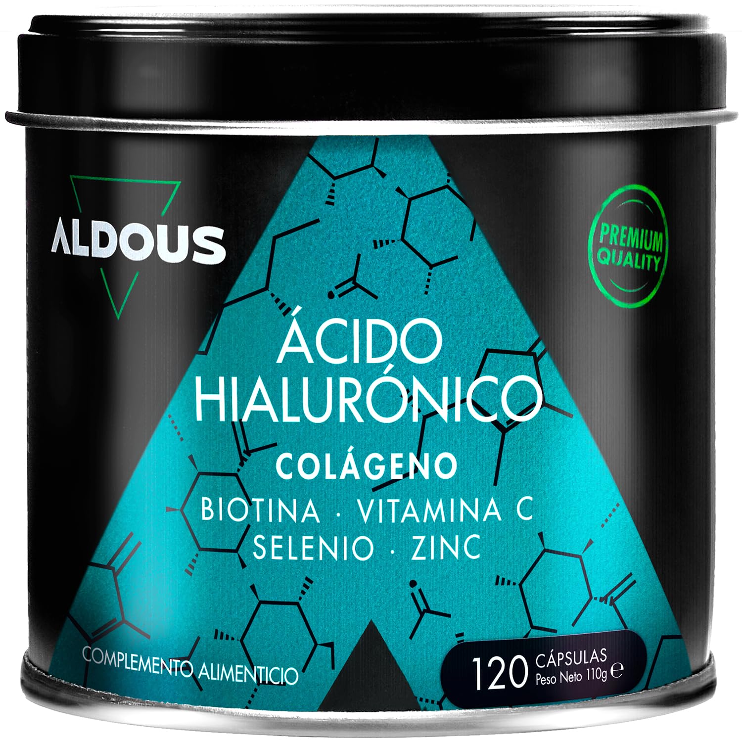 Colágeno + Ácido hialurónico 220 mg | 120 cápsulas XL | Con Vitamina C + Biotina + Zinc + Selenio | Vitaminas para cabello piel y uñas | 1000 mg de Colágeno para las Articulaciones, Músculos y Huesos