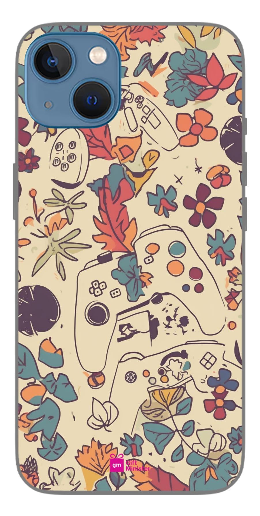 Gift Minister Silicone Designer Cover for Apple iPhone 13 Light Yellowback - Colorful Pattern Game Controller Flowers Chanimeg Sketches Animation Stills Oshare Kei Pontormo Ferrania 1Pcs 1696G