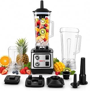Swiss Line Blender Professionale 2,0 L Mixer Multifunzione con Ciotola Graduata, Lame Inox Regolazione Velocità e Pulse, Per Frullati, Salse, Puree, Zuppe Fredde e Ghiaccio Pestate