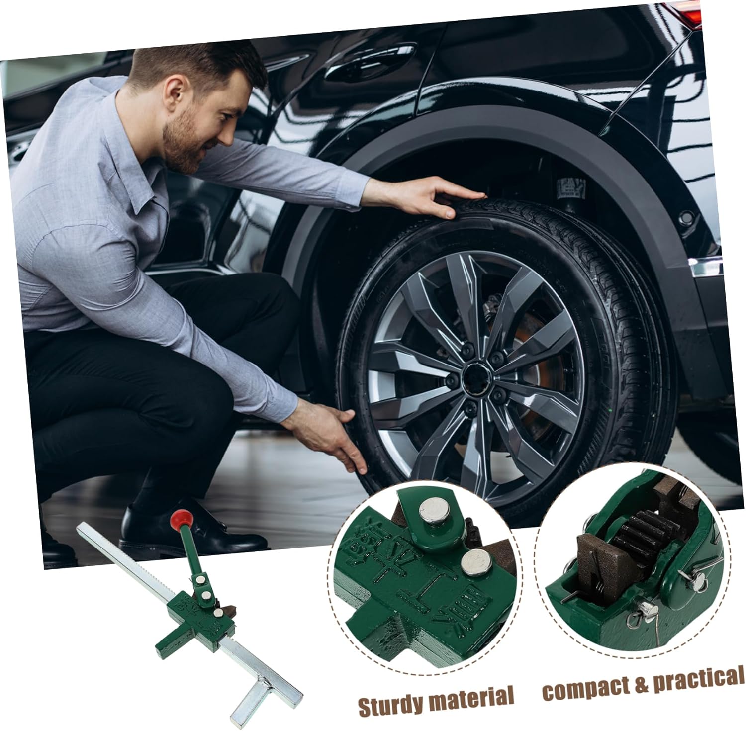 Manual Tire Expander Tool Portable Hand Operated Tire Bead Breaker Compatible with Trucks and Cars for Automotive Repairs