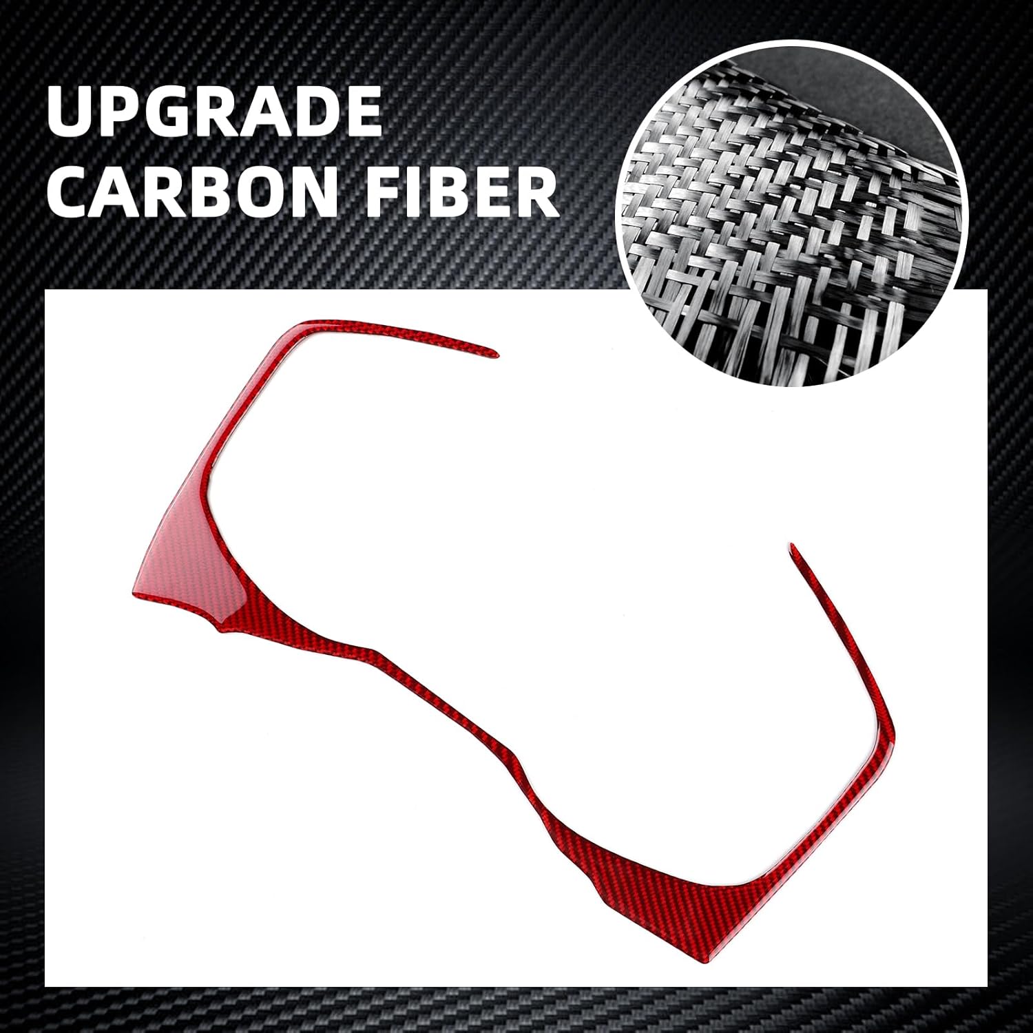 Real Carbon Fiber Dashboard Frame Covers for Toyota RAV4 (2019-2025) Protect Decor Stickers Interior Car Accessories, Red