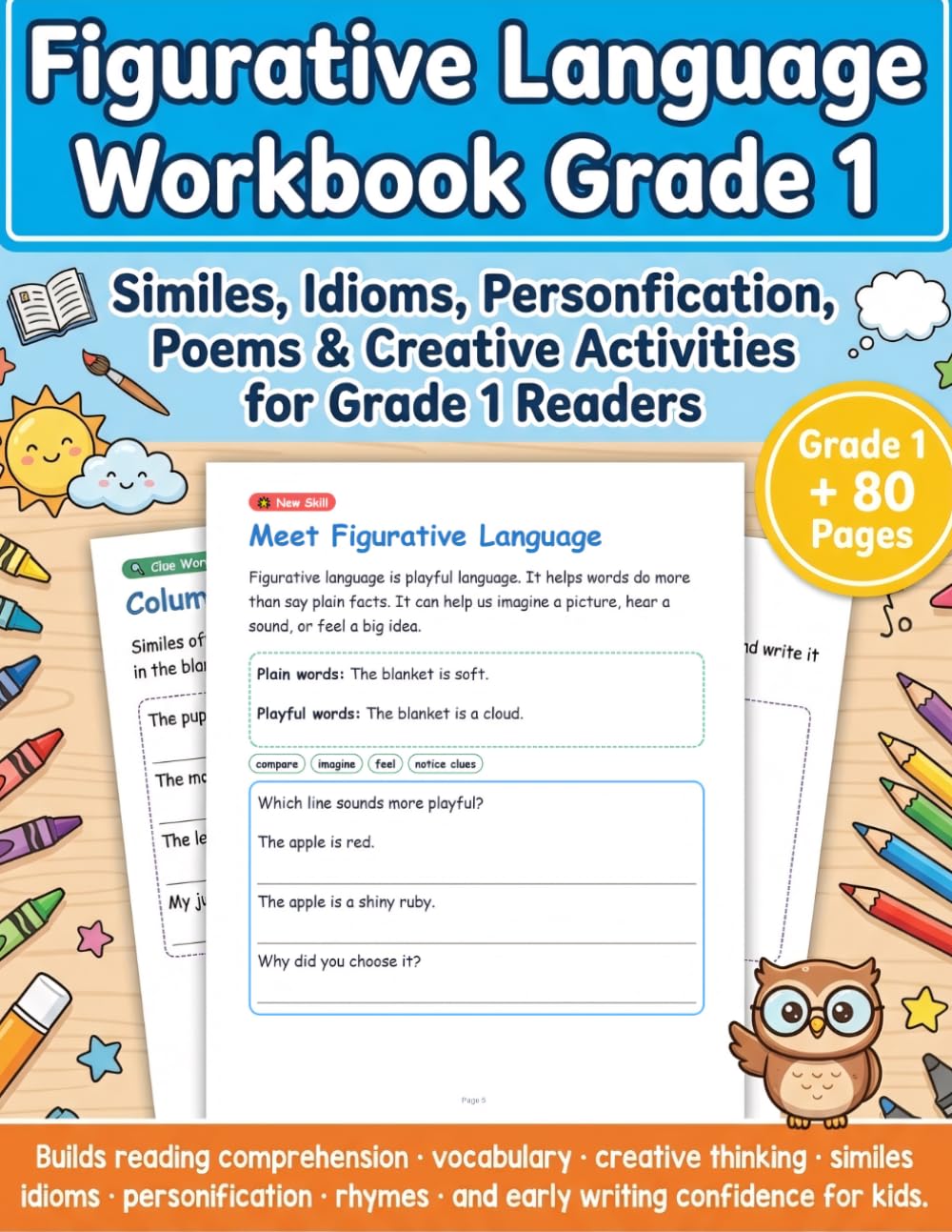 Figurative Language Workbook Grade 1: Fun Figurative Language Workbook for Kids – Similes, Idioms, Personification, Poems, and Creative Figurative ... Figurative Language Workbook Grade 1 to 12)