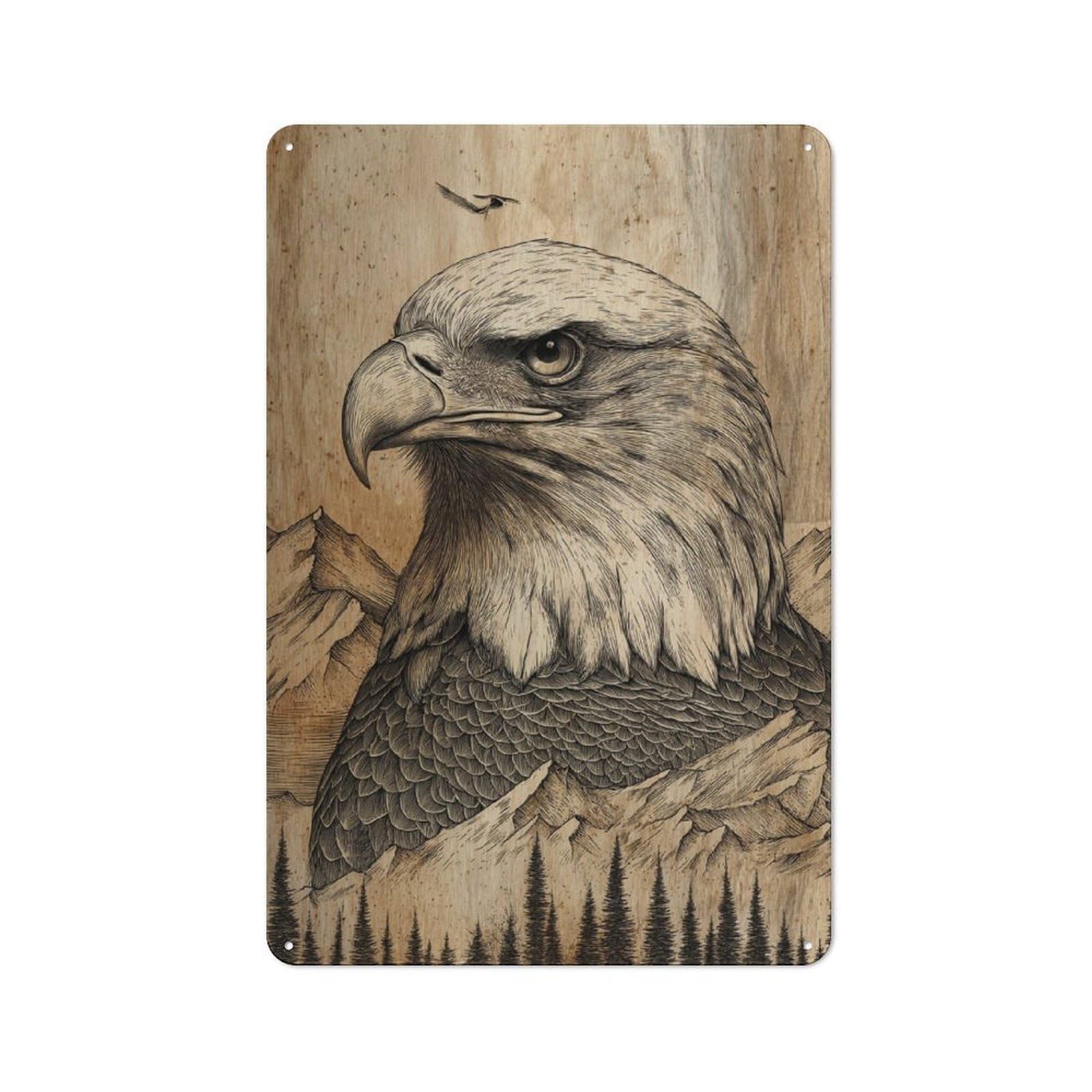 Junmoney Wooden Eagle Wall Art Decor Farmhouse Metal Sign 30X20cm, Barn Style Rustic Kitchen Decor For Cottage, Kitchen, Hallway Or Breakfast Nook