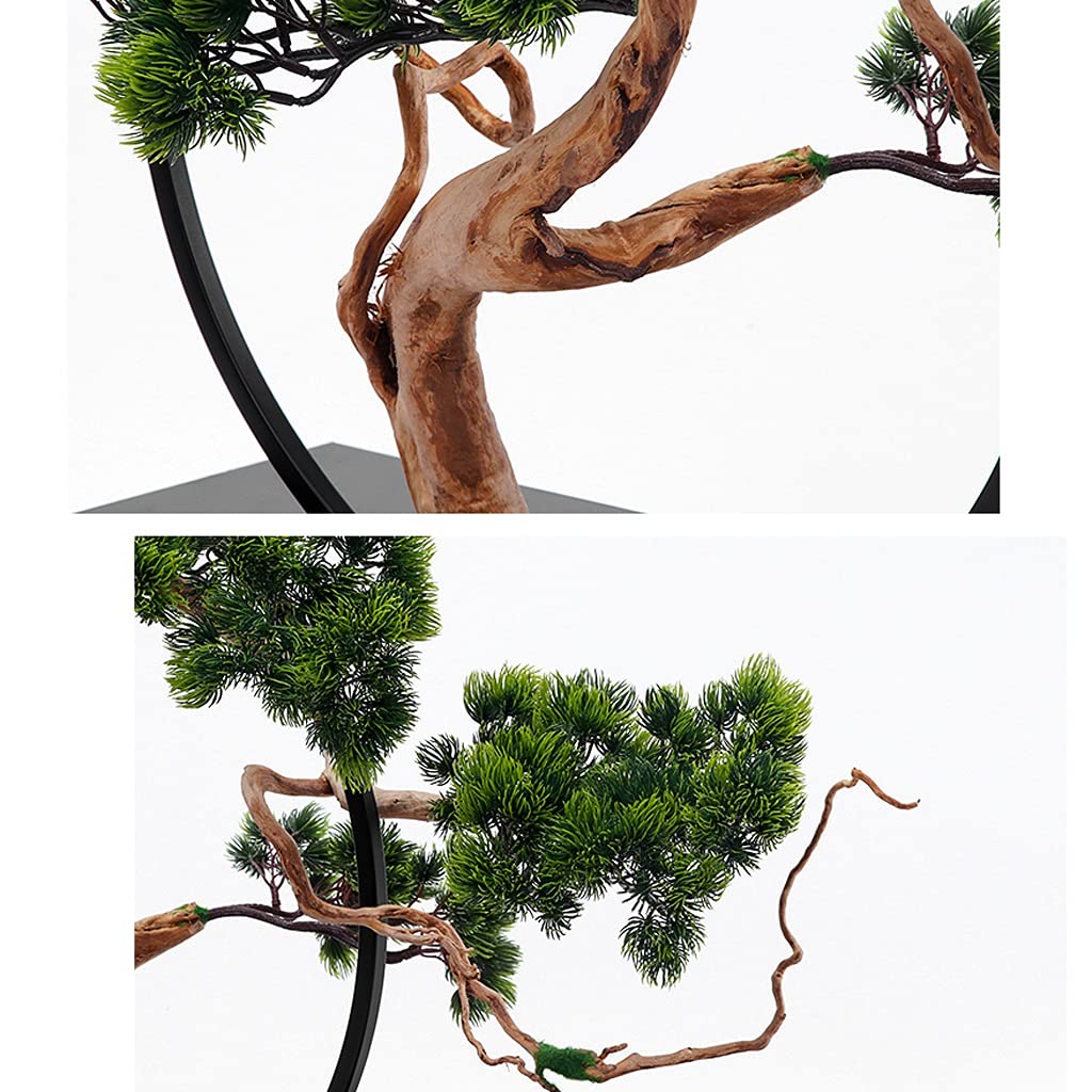 Plantas Artificiales, árboles Artificiales de Estilo Chino, pinos acogedores, Marcos de Metal, Figuras de cerámica, Decoraciones para Salas de Estar y oficinas, Pino bonsái.
