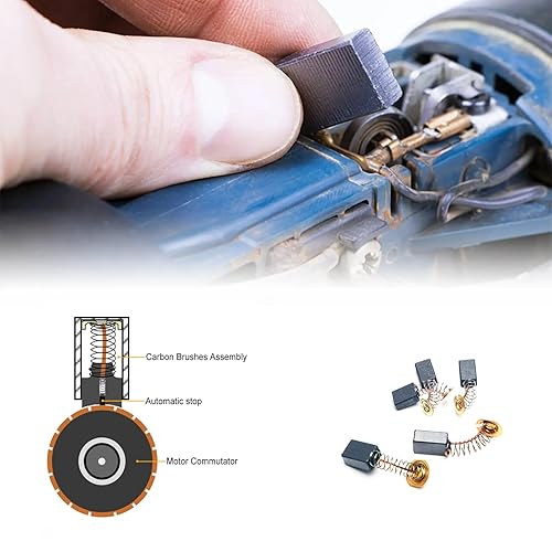Miniatura 5 de 40 cepillos de carbón de motor eléctrico 10 tamaños diferentes para repuesto reparación herramienta eléctrica pieza