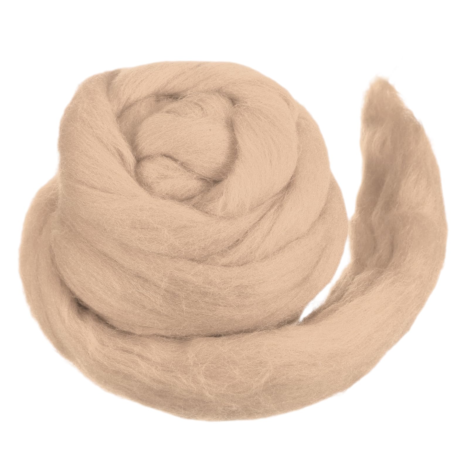 MECCANIXITY Wool Roving Yarn Soft Felting Wool 50g/1.76oz Pure Chunky Roving Yarn for Needle Felting Knitting Blanket Spinning Weaving Art DIY Craft Light Brown