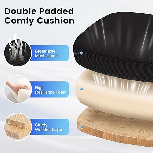 Miniatura 7 de AnyGod Silla de oficina grande y alta, silla de escritorio ergonómica de malla con respaldo medio con cómodo soporte lumbar, sillas ejecutivas