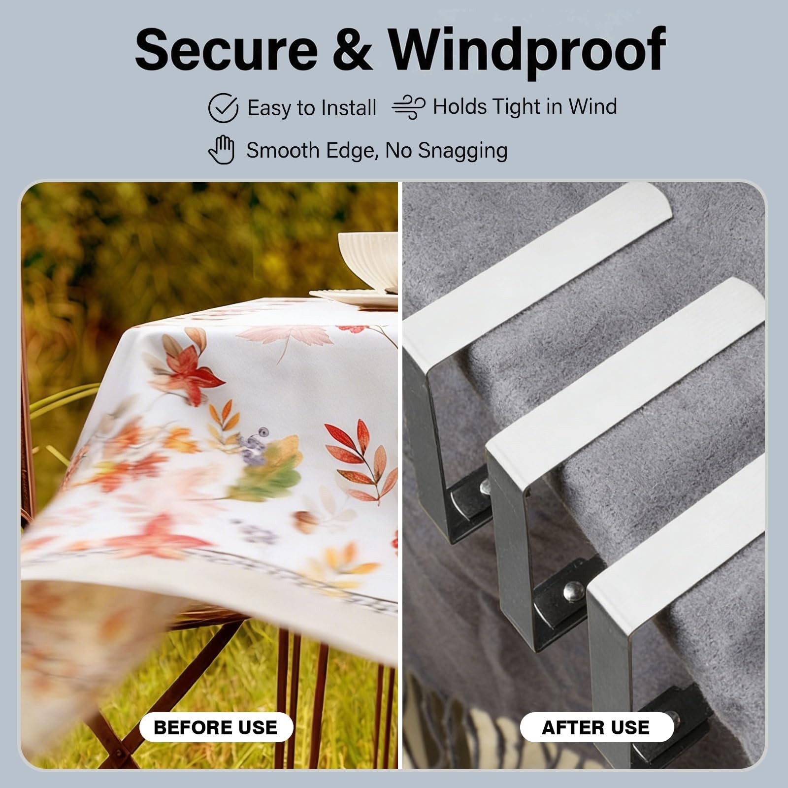 Pince Nappe Anti Pince 8 Clips Solides pour Tables 1-3 cm d'Épaisseur