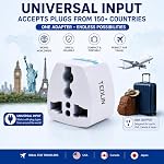 4 Pack of TEDLIN Universal Three-pin European India to US and Canada Travel Plug Adapter - 250V 10A Universal AU UK EU to US AC Plug Travel Socket Adapter Converter Outlet Plug Converter