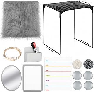 11 Pcs Locker Accessories for School Supplies, Grey, Classic