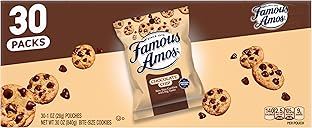 Famous Amos Original Recipe Chocolate Chip Bite-Size Cookies, 30 Pack Box, 30 oz