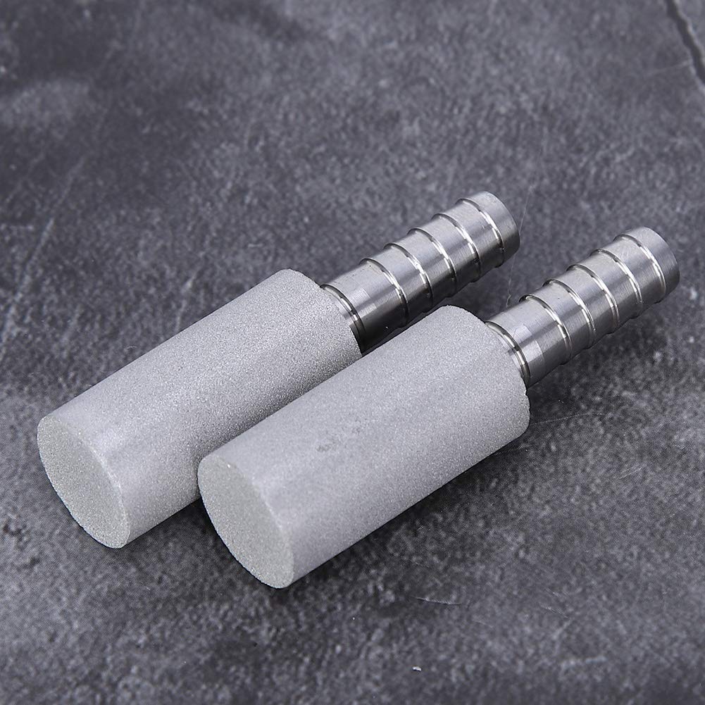 Haofy 2 uds. Piedra de Difusión de 0 5 μm Piedra de Aireación de Acero Inoxidable Oxigenación Rápida con Lengüeta de 1/4 Pulgadas de Diámetro Exterior para Accesorios de Elaboración