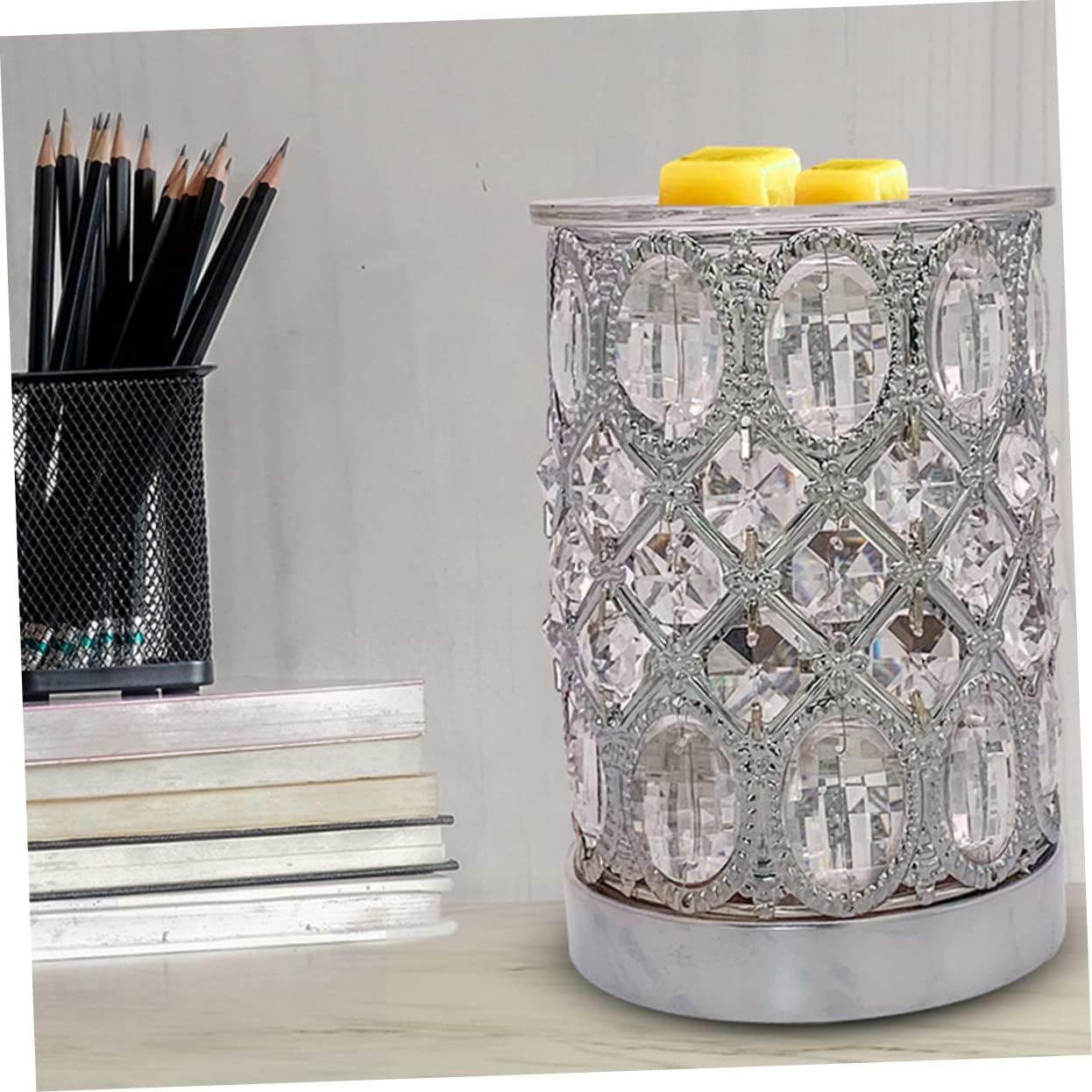 STOBAZA Crystal Aromatherapy Furnace Wax Elegant Fragrance Holder Home Use Night Light Simple Design No Fire Required