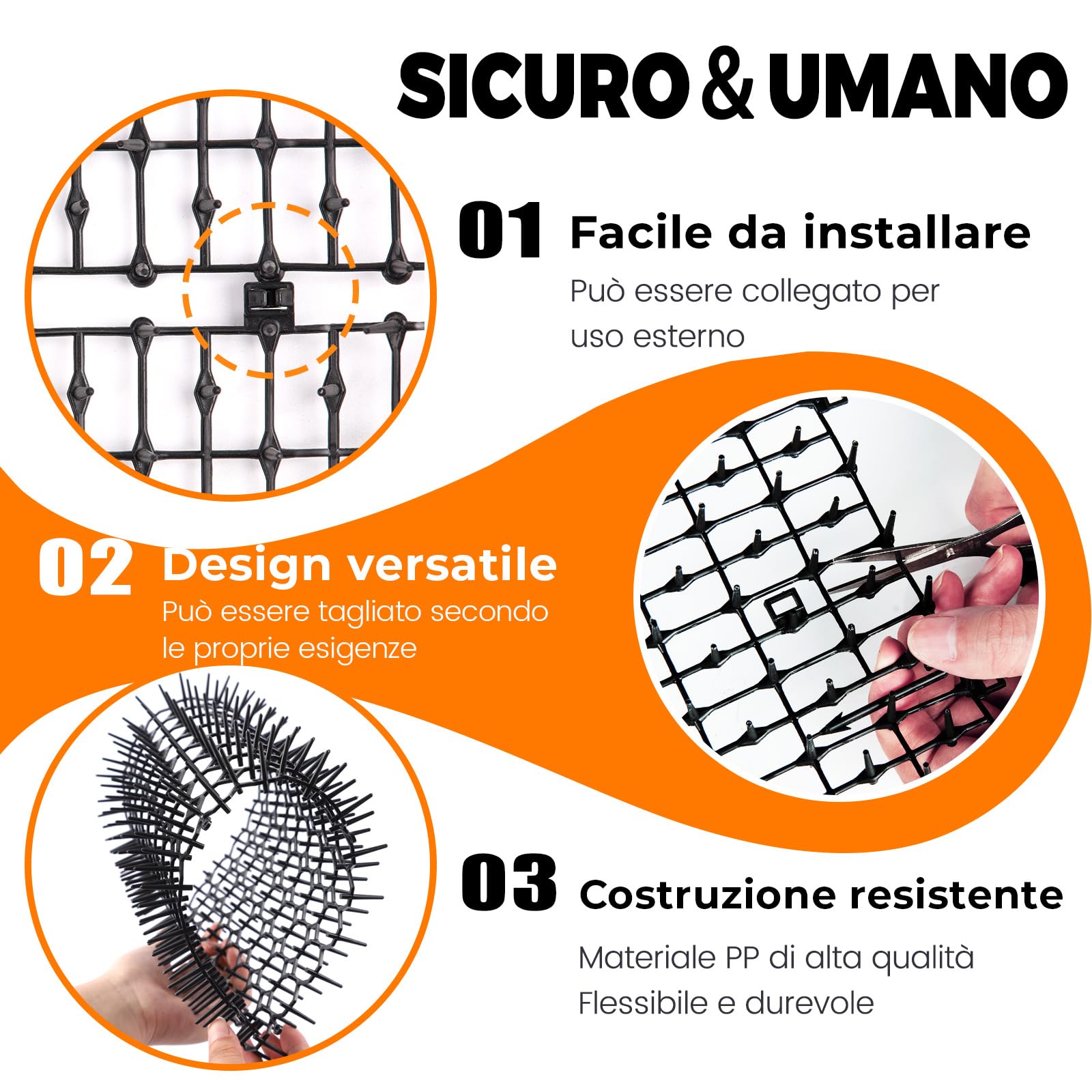 Tappetino Repellente per Gatti 200 x 30 cm, Dissuasore per Gatti, Plastica Tappetino Anti Gatto con 10 Pioli per Interni Ed Esterni, Anti Gatto Giardino（2 pezzi)