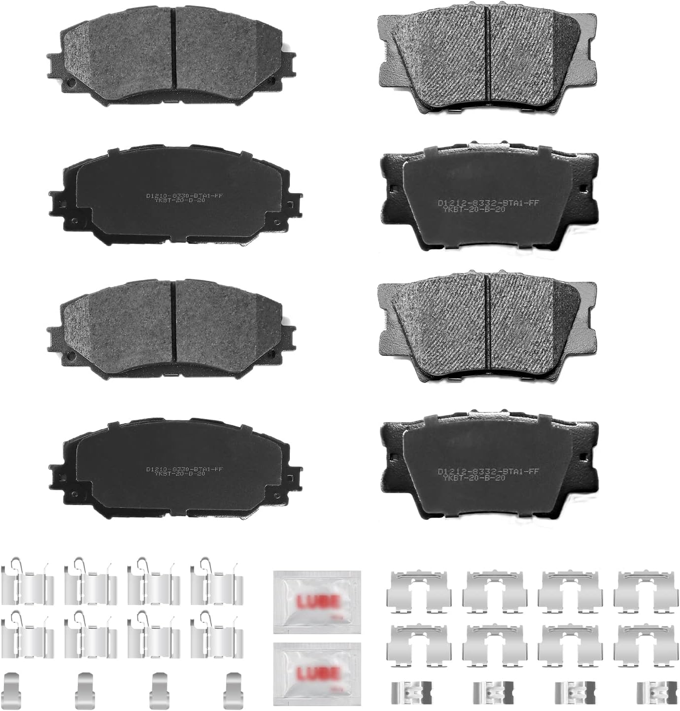 ACB ZONE Front and Rear Disc Brake Pads Set Ceramic w