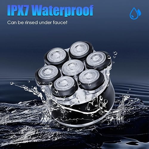 Miniatura 6 de Afeitadoras de cabeza para hombres calvos - Afeitadoras de cabeza calva para hombres, cuchillas giratorias 7D, maquinilla de afeitar eléctrica,