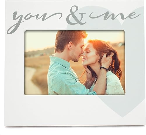 MIMOSA MOMENTS Marco de fotos You and Me, amor, novio y novia, parejas románticas de 4 x 6 pulgadas (blanco, tú y yo)