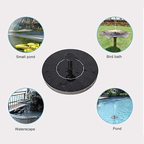 Miniatura 9 de Bomba de fuente solar, fuente de agua para decoración de piscina, 6.3 x 0.8in para baños de pájaros al aire libre, decoración de jardín, estanque