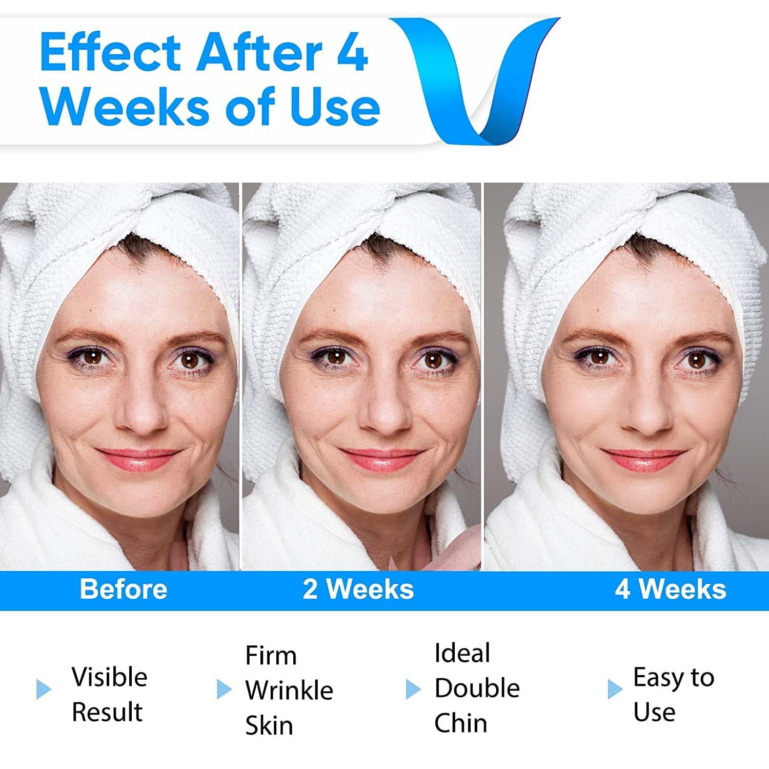 Reductor de Papada Masajeador Facial Electrico,Fototerapia Roja y Azul EMS Masajeador Facial Compresas calientes,45℃ Antiarrugas Belleza Dispositivo Reductor De Papada Lifting para Líneas del Cuello