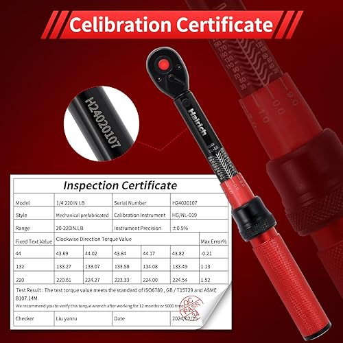 Miniatura 6 de Juego de llaves dinamométricas de clic de 1/4 pulgadas, 2.3-24.9 N.M/20-220 pulgadas, juego de llaves dinamométricas para bicicleta, 16 llaves