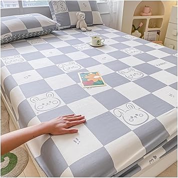 Deep Pocket Cotton Fitted Sheet, Ultra Soft Bed Sheets, Single Double Full King Queen, Elastic All Around, 1 Piece Twin XL Sheet