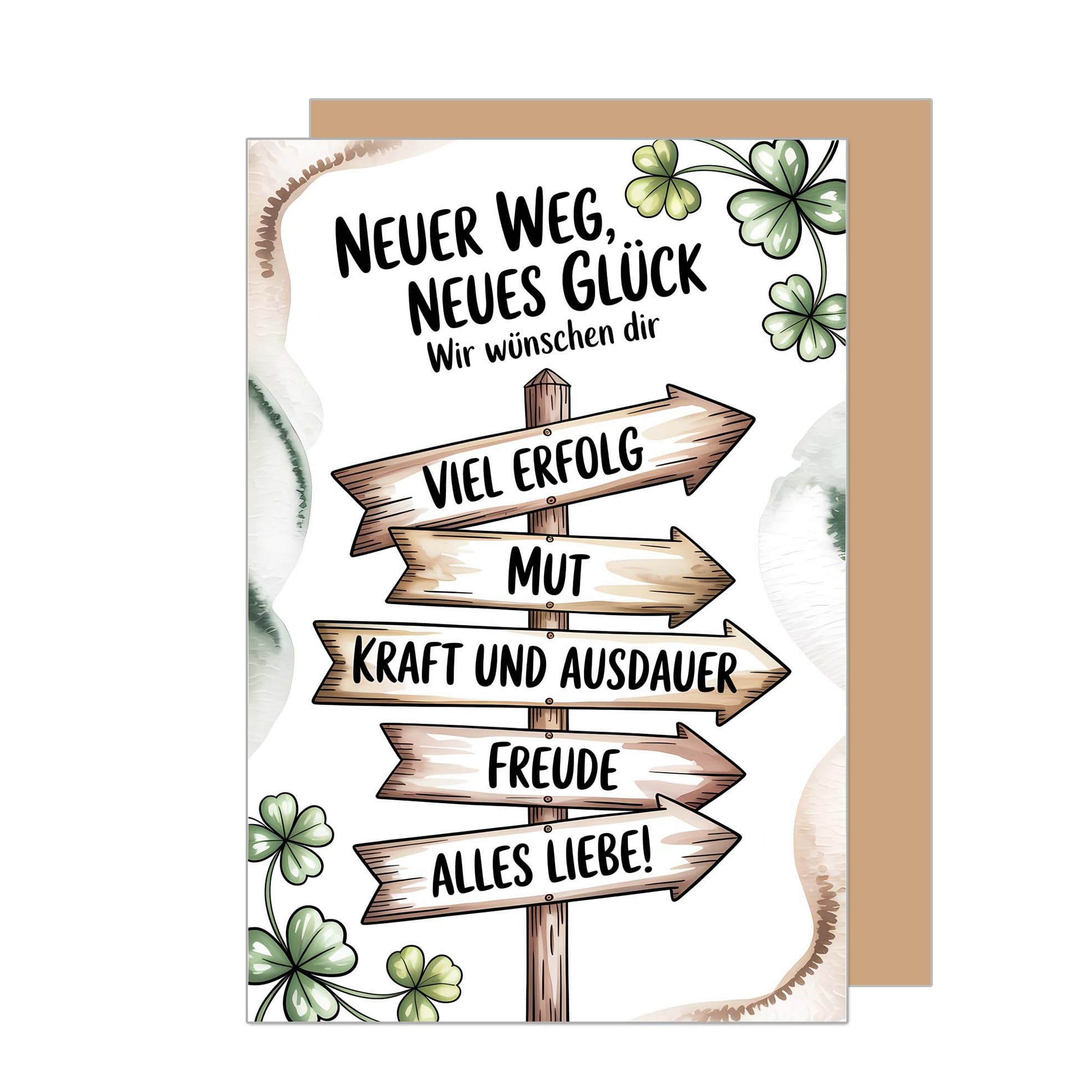 Premium Greetings Card with Envelope Greeting Card Saying Farewell Retirement Job Change Work Signpost Love Colleague Man Woman (AS176 SW026)