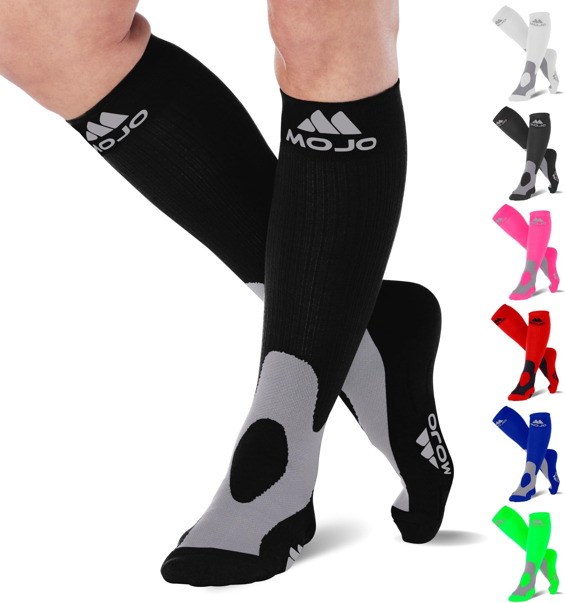 Mojo Compression Socks for Men & Women 20-30 mmHg Black XL A601BL4